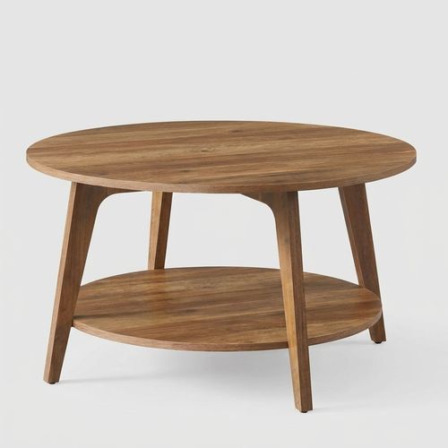 VASAGLE MAEZO round 2-tier coffee table in honey brown