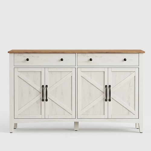 VASAGLE LIRY buffet cabinet with drawers and barn door design